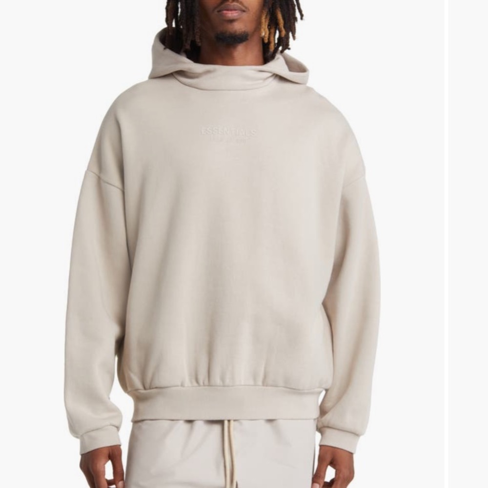 Essentials Cream Oversized Sweatshirt with Hood